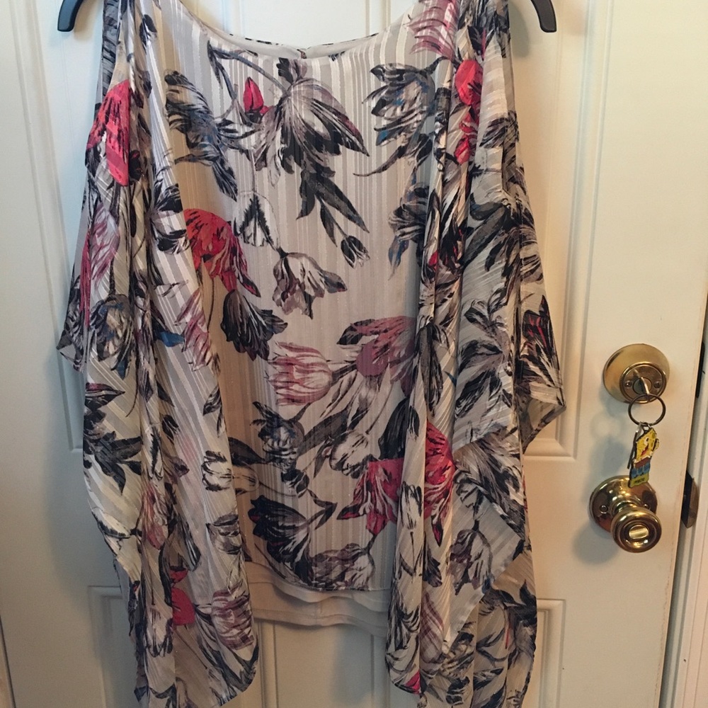Jennifer Lopez Floral Cape Blouse XL